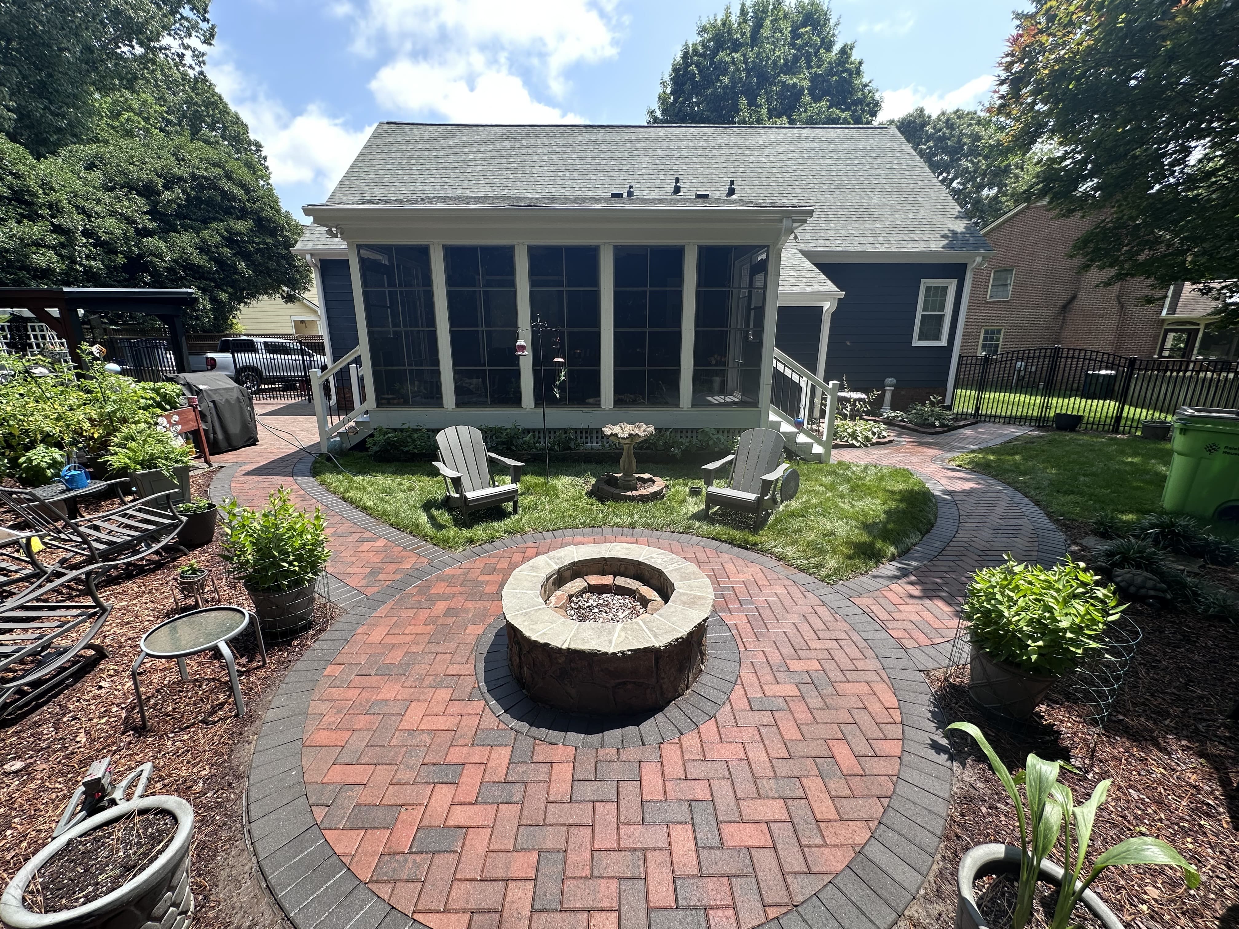 Clean patio after pressure washing